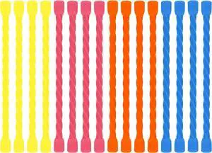 12Pcs 4-inch Silicone Cable Ties Reusable Steel-Core Silicone Twist Ties Colorful Cable Tie Straps for Bundling and Organizing Bendable Holder Strap for Indoor and Out All Purpose 4 Colors