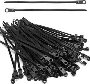 Zip Ties with Screw Hole 150 Pcs 6 inch 48lbs Electrical Cable Ties Straps Mount Head Plastic Ties Multipurpose Heavy Duty Nylon Zip Tie for Indoor & Outdoor (Black)