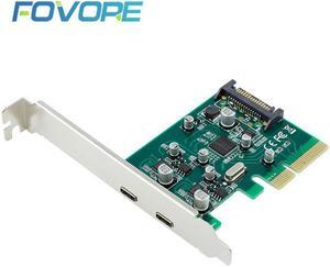 2 ports USB 3.1 Type-C PCI Express expansion Card Add On Card pci-e 4x to USB-C type c USB3.1 Adapter Super Speed 10Gbps