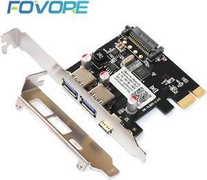 USB 3.1 PCIe Adapter 2 port USB 3.0 USB3.1 Type-C PCI e Adapter PCI-e USB3 Type C converter USB3.0 PCI express Controller Card
