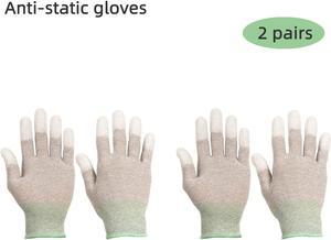 2PCS Antistatic Gloves Anti Static ESD Electronic Working Gloves PU Finger Coated Fingers PC Antiskid For Finger Protection