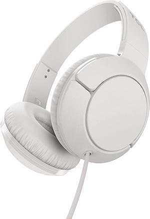 TCL MTRO200 On-Ear Wired Headphones Super Light Weight Headphones with 32mm drivers for Huge Bass and Built-in Mic – Ash White