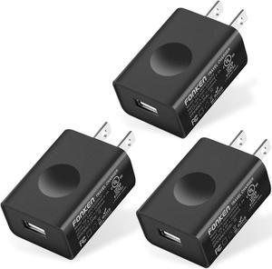USB Wall Charger, FONKEN 3-Pack 5V 2A Power Adapter Universal Travel Charger USB Plug Cell Phone Charger Block Cube Compatible with iPhone, iPad, Google Nexus, Samsung, LG, HTC, Moto, Kindle and More