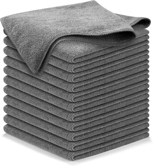 USANOOKS Microfiber Cleaning Cloth Grey - 12 Pcs (12.5"x12.5") - High Performance - 1200 Washes, Ultra Absorbent Microfiber Towel Weave Grime & Liquid for Streak-Free Mirror Shine - Car Washing Cloth USANOOKS Microfiber Cleaning Cloth Grey - 12 Pcs (12.5"x12.5") - High Performance - 1200 Washes, Ultra Absorbent Microfiber Towel Weave Grime & Liquid for Streak-Free Mirror Shine - Car Washing Cloth