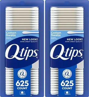 Q-tips Cotton Swabs for Hygiene and Beauty Care Original Cotton Swab Made with 100% Cotton 625 Count, (Pack of 2) Q-tips Cotton Swabs for Hygiene and Beauty Care Original Cotton Swab Made with 100% Cotton 625 Count, (Pack of 2)