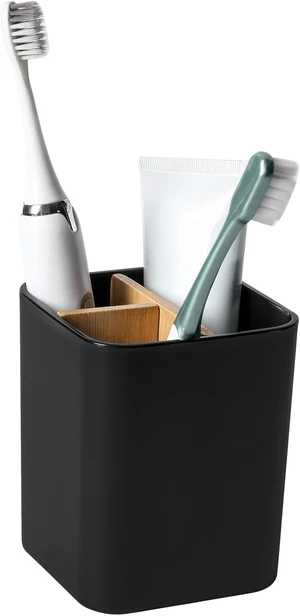 Bamboo Toothbrush Holder for Bathrooms Toothpaste Organizer - Black Bamboo Toothbrush Holder for Bathrooms Toothpaste Organizer - Black