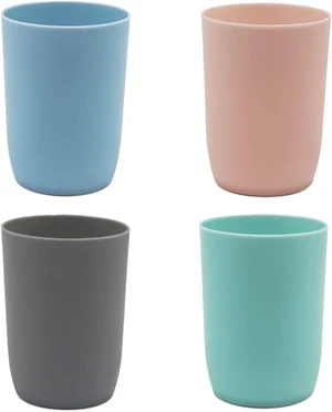 Topsky 4-Pack Bathroom Tumbler - Plastic Toothbrush Cup - Reusable Drinkware - Mouthwash Cup Topsky 4-Pack Bathroom Tumbler - Plastic Toothbrush Cup - Reusable Drinkware - Mouthwash Cup