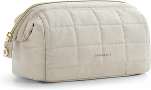 Makeup Bag Travel Toiletry Bag, Wide-open Zipper Pouch Cream Beige Makeup Bag Travel Toiletry Bag, Wide-open Zipper Pouch Cream Beige