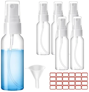 Zoizocp Spray Bottles, 2oz/50ml 6 Pack Clear Plastic Mini Travel Bottle Set Zoizocp Spray Bottles, 2oz/50ml 6 Pack Clear Plastic Mini Travel Bottle Set