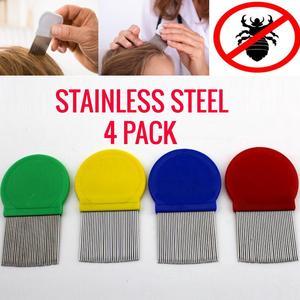 Lice Combs - Easliy Treat Lice By Removing Acrive Lice & Eggs - Stainless Steel Bristles - 4 Pack Lice Comb
