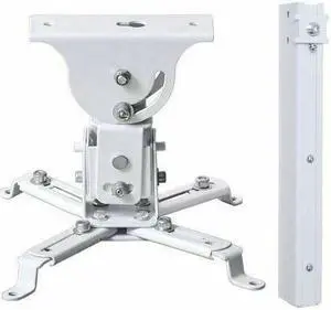 VideoSecu Tilt Swivel Rotate LCD DLP Projector Ceiling Mount Bracket Fits Flat or Vaulted Ceiling with Extendable Pole - Height Adjustable/ Cable Management 3CA