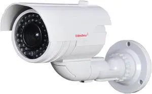 VideoSecu Dummy Fake Infrared LEDs Flashing Light CCTV Surveillance Security Camera Bullet with Free Decal WL4