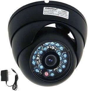 VideoSecu CCTV Weatherproof Wide Angle View Security Camera IR Night Vision Built-in Sony CCD High Resolution 600TVL with Power Supply for CCTV Surveillance DVR System 1O4