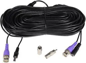 VideoSecu CCTV 50ft HD Security Camera BNC Video Power Cable Pre-made All-in-One Cord for DVR Surveillance System HD Security Camera 960P/720P, TVI, CVI, AHD Analog Camera Free BNC RCA Connectors B9o