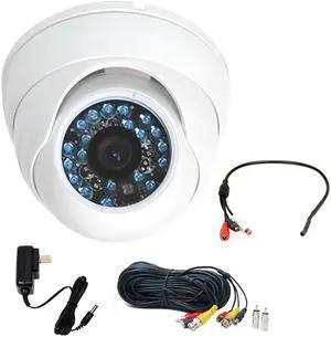 VideoSecu Outdoor Indoor Weatherproof CCTV Surveillance Infrared Day Night Vision Security Camera Built-in 1/3 inch CCD 3.6mm Wide Angle Lens with Power Supply, Cable and Audio Microphone CH2