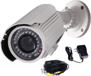 VideoSecu IR Day Night Vision Built-in 1/3 inch Sony CCD Effio Outdoor Weatherproof Security Camera 4 - 9mm Varifocal 700TVL 42 LEDs with Power Supply and Cable for CCTV DVR Surveillance System A81