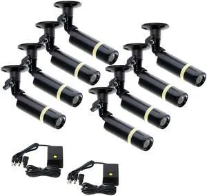 VideoSecu 8 Pack Outdoor Indoor Weatherproof Security Camera Built-in Sony CCD 480TVL 3.6mm Wide View Angle Lens with 2x 4CH Power Supply for CCTV DVR Home Surveillance System CP9