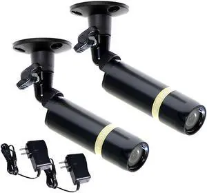 VideoSecu 2 Pack Weatherproof Indoor Outdoor  Home Security Camera Built-in Sony CCD Bullet 3.6mm Wide View Angle Lens 480TVL with 2 Power Supply for CCTV DVRSurveillance System CMB