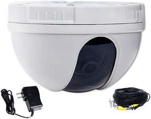 VideoSecu CCTV Home Dome Indoor Security Camera CCD 420TVL 3.6mm Wide Angle Lens with Power Supply and Extension Cable for DVR Surveillance System AE7