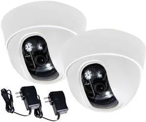 VideoSecu 2 Dome 600 TVL High Resolution Security Camera Built-in 1/3" Sony Effio CCD 3.6mm Wide Angle Lens with 2 Power Supply for CCTV DVR Home Surveillance System AN4