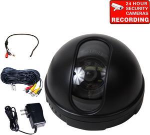 VideoSecu Security Camera Built-in Sony CCD 480TVL 3.6mm Wide Angle Lens Dome Indoor with Power Supply, Cable and Audio Microphone for CCTV Home Surveillance DVR System 1VM