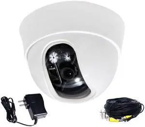 VideoSecu Dome Built-in 1/3" Sony Effio CCD Security Camera 600 TVL High Resolution 3.6mm Wide Angle Lens with Power Supply and Extension Cable for CCTV DVR Home Surveillance System AN2