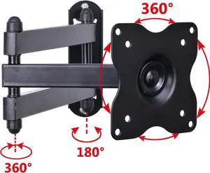 VideoSecu Full Motion TV Wall Mount for most 17 19 20 24 26 27 28 29" Monitor LCD LED UHD HDTV Heavy Duty Bracket with Tilt Swivel Articulating Arm - 44lbs, VESA 75x75/100x100mm BHP