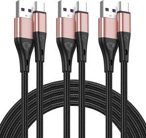 USB Type C Cable Fast Charging,3pack 10ft Premium Nylon Braided 3A Rapid Charger Quick Cord,Type C to A Cable Compatible for Samsung Galaxy S21 S20 S10 S9 S8 Plus,Note 20 10 9 8, LG V50 V40 G8Pink