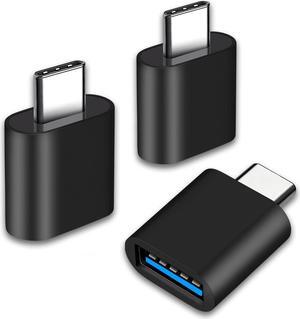 USB C to USB Adapter Type C Thunderbolt 4 OTG Converter USB C Male to USB 3.0 Female Adapter(3 Pack) for  MacBook Pro Mac Book iPad  Galaxy S20-S23 and More(Black)