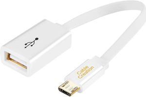 CableCreation Adaptador USB a Micro USB 0.5 ft, USB 2.0 macho a hembra para  dispositivos USB Micro-B S7, unidad flash, ratón, teclado, controlador de
