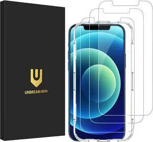 UNBREAKcable 3-Pack Screen Protector for iPhone 12 / iPhone 12 Pro, Double Shatterproof Tempered Glass [Easy Installation] [9H Hardness] [99.99% HD Clear] [Case Friendly] for iPhone 6.1 inch