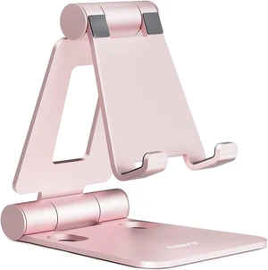 Full Aluminum Dual Folding Cell Phone Stand for Desk Rose Gold Full Aluminum Dual Folding Cell Phone Stand for Desk Rose Gold