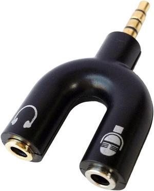 3.5mm Male to 2 Female Headphone Mic Audio Y Splitter Adapter with Separate Headphone/Microphone Plugs