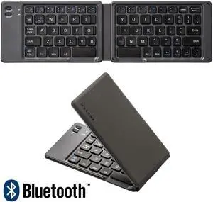 SANWA (Japan Brand) Foldable Bluetooth Keyboard, Rechargeable Wireless Ultra Slim Pocket Size, Compatible with iOS Windows Android, for Computer PC Laptop MacBook iPad iPhone Smartphone Tablet