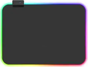 Gaming Mouse Pad RGB LED Lighting Effects Gaming Mice Pad Mat 14in x 10in Non-Slip Rubber Base