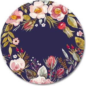 Natural Rubber Mousepad by Smooffly,Vintage Background with Hand Drawn Floral Wreath Mousepad Round Non Slip Rubber Mouse pad Gaming Mouse Pad