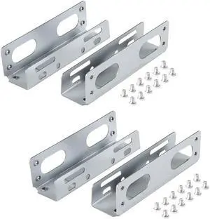 2 Pack HDD Hard Drive Metal Mounting Bracket Adapter Convert Any 3.5 in HDD Into One 5.25 in Drive Bay
