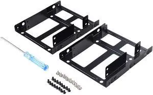 SSD Mounting Bracket 2 Pack, Dual SSD Bracket 2.5 to 3.5 Adapter SSD HDD Metal Mounting Bracket Adapter Hard Drive Holder for PC SSD