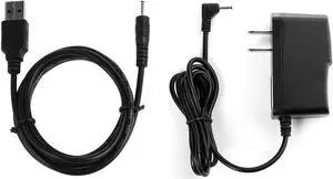 Replacement Home Wall AC Power Adapter Charger + DC USB Charging Cable for RCA 10 Viking PRO RCT6303W87 / RCT6303W87DK 10 Tablet