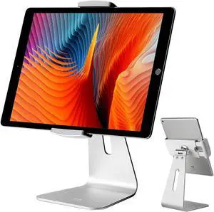 iPad Pro Stand Tablet Stands 360° Rotatable Aluminum Alloy Desktop Mount Stand Compatible with 7-13inch iPad Pro iPadAir iPad Mini Surface and Surface Pro (Silver General)