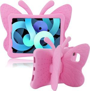 Samsung Tab A8 105 2021 Pretty Butterfly Case for Kids Girl Safe EVA Foam Full Cover Sturdy Tab A8 105 Kids case with Stand Pencil Holder Shockproof Rugged case for Samsung Tab A8 105 Pink