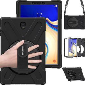 Galaxy Tab S4 10.5" Case,  Heavy Duty Shock-Proof Case with 360 Degree Kickstand/Hand Strap and Carrying Shoulder Strap for Samsung Galaxy Tab S4 10.5 inch 2018 Tablet SM-T830/T835/T837 (Black)