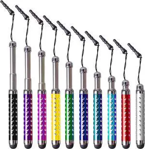 10PCS Bling Retractable Stylus Pens for iPhone 14/13/12/11/PRO/Max/X/XS MAX iPad iPod  Android Phone Kindle Tablet PC Compatible with All Device with Capacitive Touch Screen