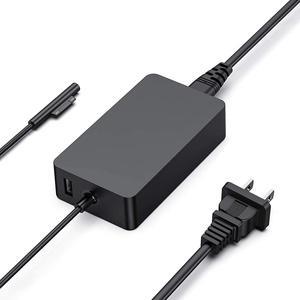 Surface Pro Charger 65W 15V 4A Surface Laptop Charger Replace for Microsoft Surface Pro X/9/8/7/6/5/4/3 Surface Laptop1/2/3/4 Surface Go1/2/3 Surface Book1/2/3 Power Supply Charger