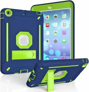 M iPad Mini Case, iPad Mini 3 Case, iPad Mini 2 Case, Hybrid Shockproof Protective Silicone Case and Full-Body Rugged Protective Case with Kickstand for iPad Mini 1st Gen, 2nd Gen, 3rd Gen
