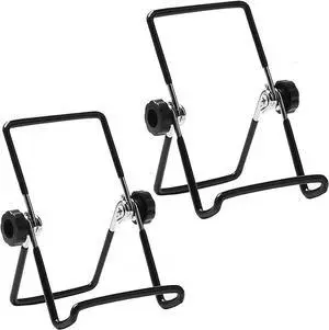 Adjustable Tablet Stand Holder 2 Pack Non-Slip Foldable Holder Cradle Fit for 9-12.9 Tablets iPad  and Kindle Fire Display Stand Picture Frame Stand for Photos (2 Large Black)
