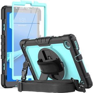 Case for Lenovo Tab M10 Plus 10.3 Inch 2020 | Lenovo M10 Case with Screen Protector | 3 Layer Shockproof Rugged Durable Rubber Protective Case W/Shoulder Strap for Lenovo TB-X606F/TB-X606X