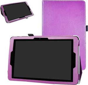 ZTE ZPad 10 Inch Tablet CaseB PU Leather Folio 2Folding Stand Cover for 100 ZTE ZPad 10 Inch Model K90U TabletPurple