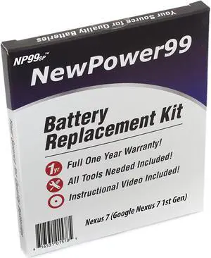 NewPower99 Battery Kit with Tools, Video Instructions and Battery for Nexus 7 (Google Nexus 7 1st Gen by Asus)