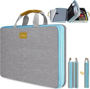 Slim and Expandable Laptop Sleeve 15 15.6 16 Inch Case Bag for Popular 15-16 Notebooks Water-Resistant Handbag Multipurpose Computer Accessories Storage Bag -Gray